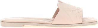 Alexander McQueen Seal Flat Slide Sandaal - Dames - Sandalen - Roze - 39 EU - Leer - Schoenen
