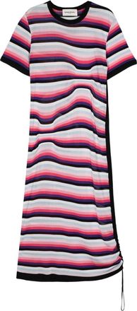Sonia Rykiel striped asymmetric midi dress - women - Viscose - S - Pink