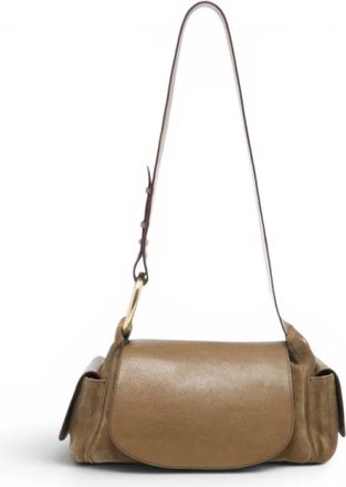 CLARIS VIROT Marine Schoudertas - Dames - Schoudertassen - Bruin - ONE Size - Leer - Tassen
