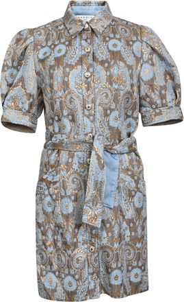 Sandro Sandro Orlan Metallic Jacquard Mini Dress in Multicolor Acetate