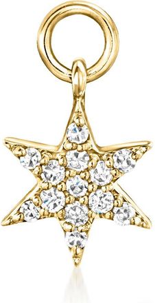 RS Pure by Ross-Simons Diamond Star Hoop Charms in 14kt Yellow Gold