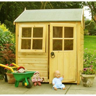 Shires Bunny Playhouse Kids Wendy House in Light Brown