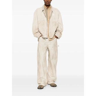 Cole Buxton Relaxed-Fit Cotton Blend Trousers - Beige