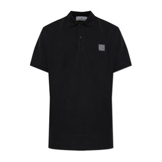 Stone Island Logo Poloshirt - Heren - Polos - Zwart - M - Katoen - Tops