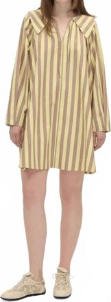 Stine Goya Collared Voluminous Mini Dress In Equestrian Sun
