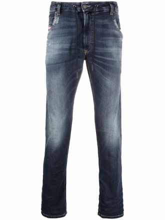 Diesel tapered Krooley JoggJeans - men - Cotton/Polyester/Spandex/Elastane/Calf Leather - 30/32 - Blue