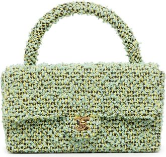 Chanel 1995 tweed Classic Flap handbag - women - Wool - One Size - Green