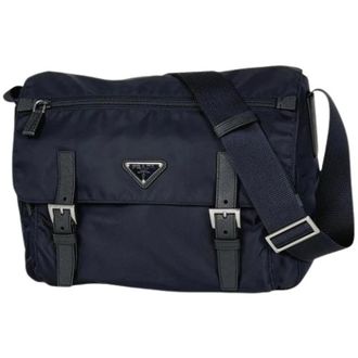 Prada Pre-owned Vintage Shoulder Bag - Dames - Pre-owned - Blauw - Maat: ONE Size Leer