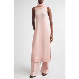 Michael Kors Sleeveless Cashmere & Linen Turtleneck Tunic Sweater in Quartz at Nordstrom, Size X-Small