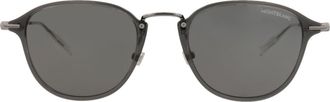 Montblanc 51mm Round Sunglasses in Grey Ruthenium Grey at Nordstrom Rack