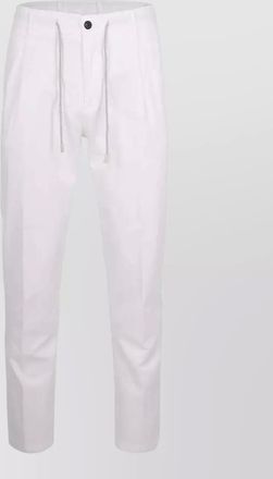 Eleventy pleated trousers drawstring waist belt loops