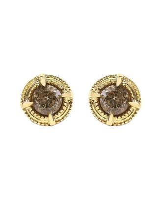 House of Brilliance Haus Of Brilliance 14K Over Silver 0.50 Ct. Tw. Diamond Stud Earrings