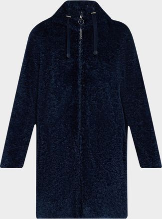 Akris Faux Fur Mid-Length Hooded Coat