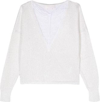 Genny sequin-embellished jumper - women - Polyester/Cotton - 40 - White