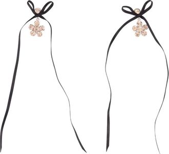 Simone Rocha Mini Daisy Drop Bow Earrings - female - Simone Rocha - Earrings - Pink - ONE SIZE - Accessories