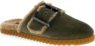 Voile Blanche Fredrik Faux Shearling Mule in Army Green at Nordstrom, Size 11Us