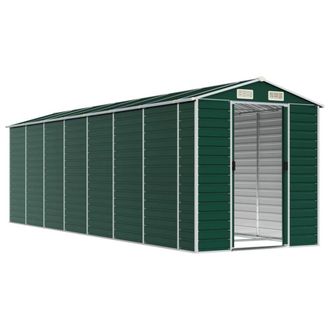 Berkfield Home Garden Shed Green 191x640x198 cm Galvanised Steel | Size: 191 x 640 x 198 cm