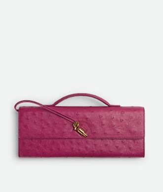 Bottega Veneta Andiamo Clutch - Purple - Woman - 100% Ostrich Leather