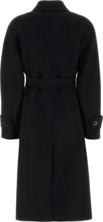 Max Mara Womens Black Wool Samanta Coat Exterior: Virgin Cappotti
