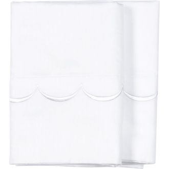 Melange Home Scalloped Edge Embroidered 600 Thread Count Pillowcases in White/White at Nordstrom Rack, Size Standard