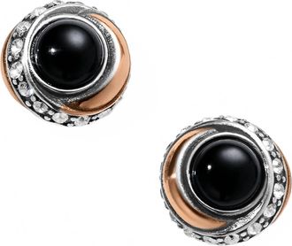 Brighton Neptunes Rings Agate Button Earrings In Silver