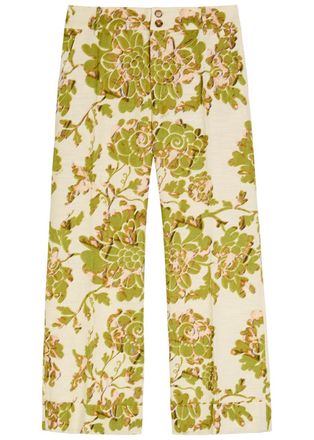 La DoubleJ LA Double J Hendrix Floral-print Woven Trousers - Beige - 48 (UK16 / XL)