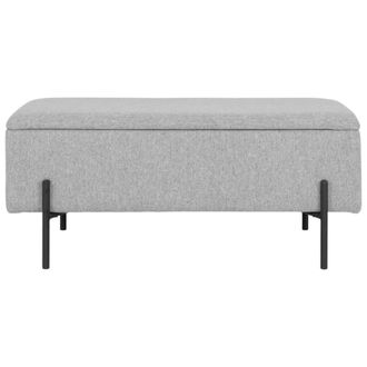 Moloo Banco con almacenaje en tela gris 95 cm