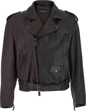 Emporio Armani Dark Brown Notched Lapel Jacket