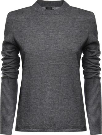 Pinko Round-neck Truien - Dames - Ronde hals truien - Grijs - M - Truien & Vesten