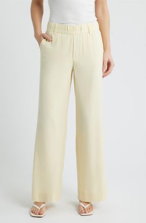 Wit & Wisdom Skyrise Side Seam Straight Leg Pants in Lemon Lush at Nordstrom, Size X-Small