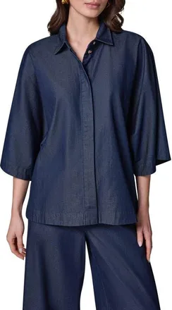 DKNY The Bali Dolman Sleeve Denim Shirt in Dutchess at Nordstrom, Size X-Small