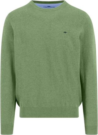 Fynch-Hatton Trui met ronde hals - Heren - Truien - Groen - Maat: XL Katoen