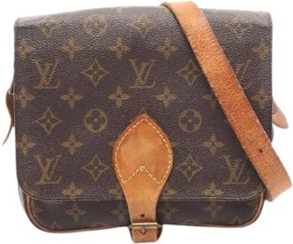 Louis Vuitton Pre-owned Cross Body Bags, female, Brown, Size: ONE SIZE Pre-owned Cartouchiere MM Monogram Coated Canvas Shoulder Bag