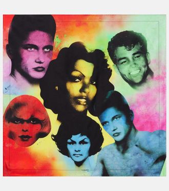 Versace Printed silk twill scarf