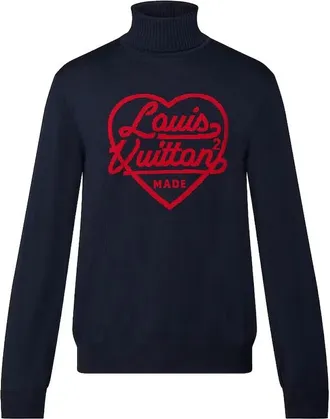 Louis Vuitton Intarsia Heart Turtleneck Jumper Size L