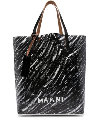 Marni Borsa tote con stampa - Nero
