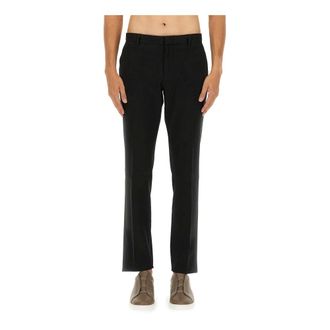 Ermenegildo Zegna Straight Trousers, male, Black, Size: 2XL Premium Cotton Pants