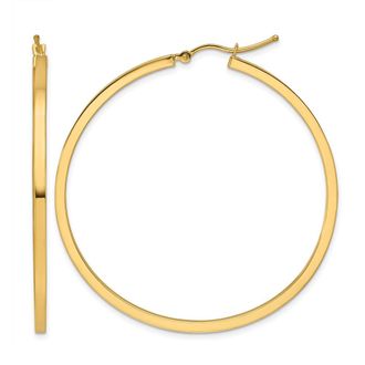 Diamond2Deal 10k Yellow Gold 2mm Square Tube Hoop Earrings