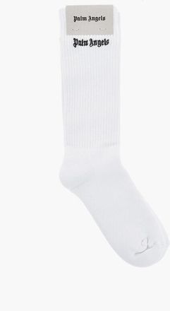 Palm Angels Embroidered Socks CLASSIC LOGO WHITE BLAC size L/XL