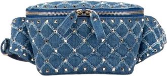 Valentino Pre-owned Belt Bags, female, Blue, Size: ONE SIZE Pre-owned Denim Shoulder Bag