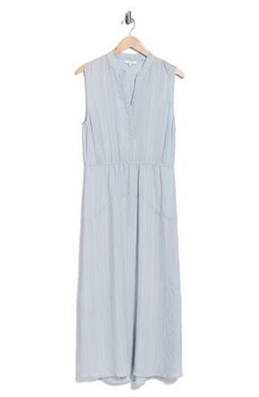 Vince Drapey Striped Tiered Dress in Surf Mist/Optic White at Nordstrom Rack, Size 12