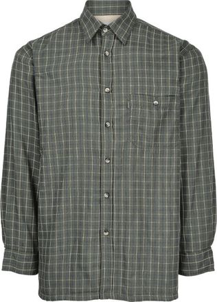 Champion Mens Milton Country Fleece Lined Long Sleeve Shirt - Green - XL