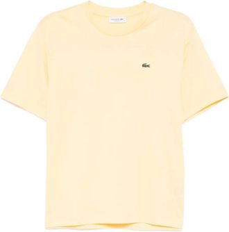 Lacoste T-shirt in cotone con logo - Giallo