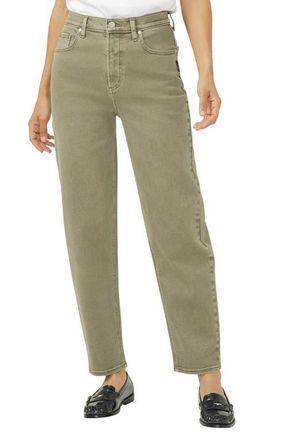 Silver Jeans Co Arc High Waist Slim Barrel Jeans in Military Green at Nordstrom, Size 24 X 27