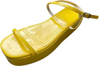 Generic Cocila Walking Sandals Fashion Breathable WomenS Casual Leisure Outdoor Shoes Thick-Soled Yellow, 6 Navy Sandles Espadrilles Women Flat Platform White