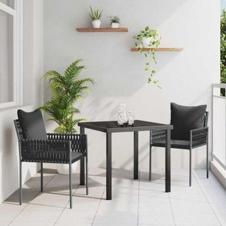 vidaXL Vidaxl - Conjunto De Comedor De Jard&iacute;n 3 Pcs Negro Polirat&aacute;n