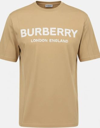 Burberry Mens Burberry London Logo T Shirt Beige - Tan - Size: 38