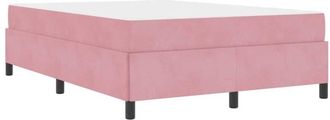 vidaXL Vidaxl - Estructura De Cama Rosa Y Blanco 140 X 200 Cm Terciopelo
