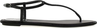Rene Caovilla Black Open Round Toe Sandals