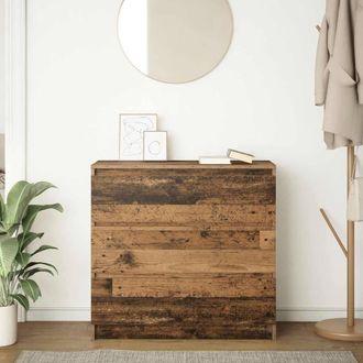 Berkfield Home Sideboard Old Wood 80x35x76 cm Engineered Wood in Brown | Size: 80 x 35 x 76 cm